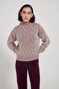 Zoya bicolor sweater - burnt sienna