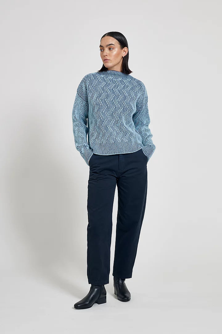 Zoya bicolor sweater - dark blue