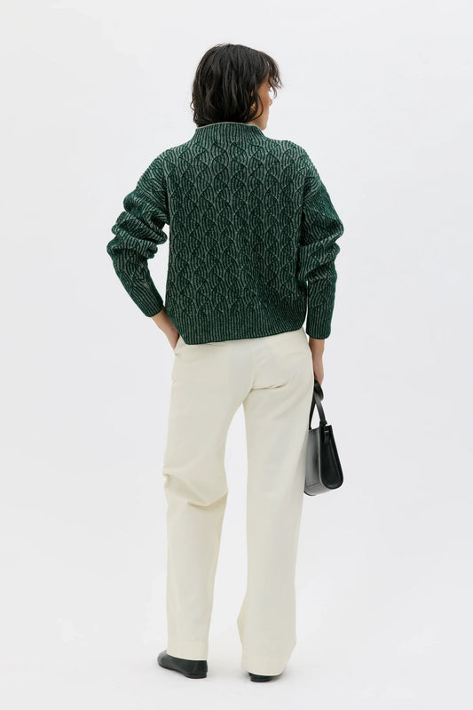 Zoya bicolor sweater - pine green bicolour