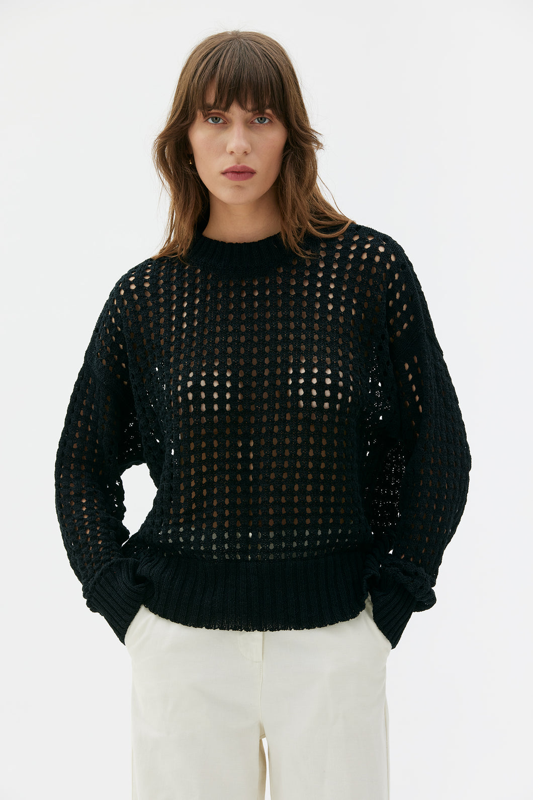 Avita - Organic cotton tape yarn chrochet stitch sweater