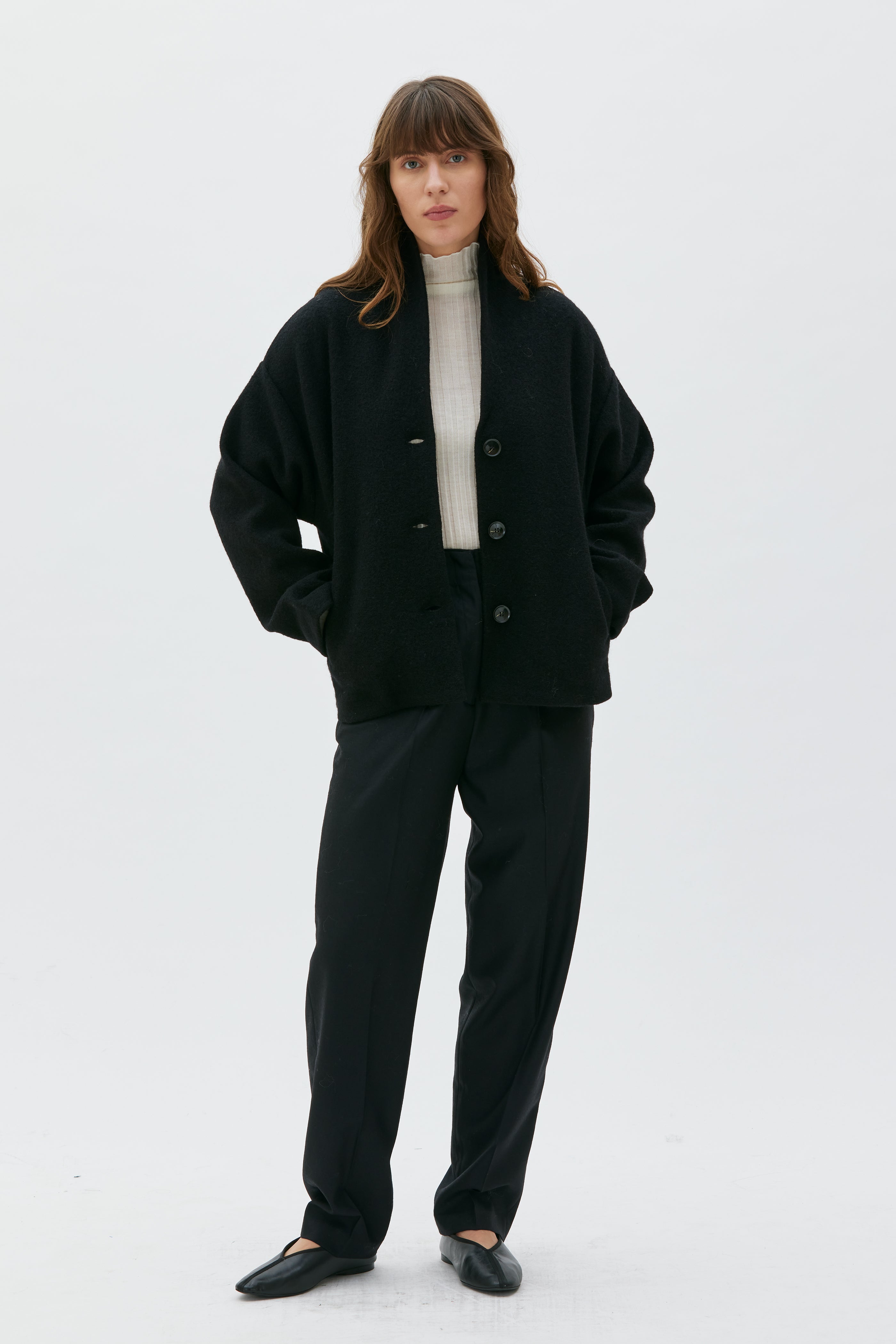 Hale boiled wool jacket - black
