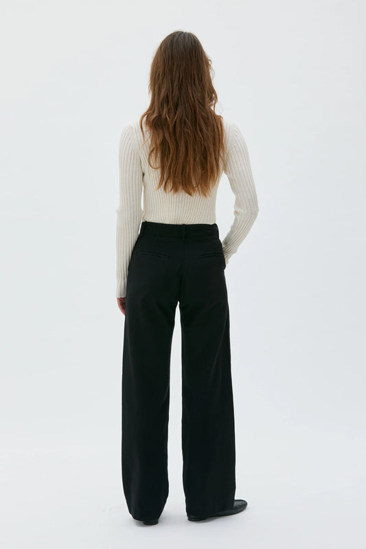 Nancy - Long recycled cotton twill trousers