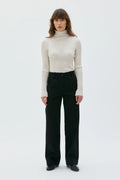Nancy - Long recycled cotton twill trousers