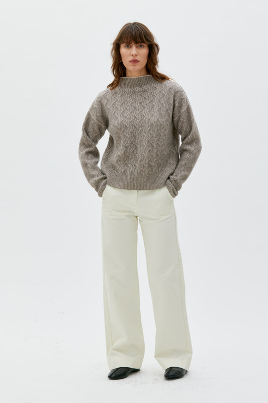 Zoya bicolor sweater - taupe bicolour