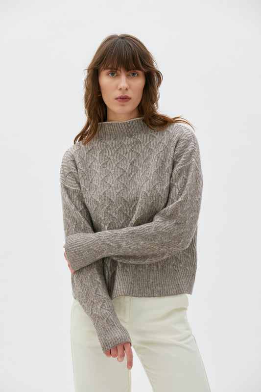 Zoya bicolor sweater - taupe bicolour
