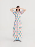Simple Pear pattern puff sleeve dress