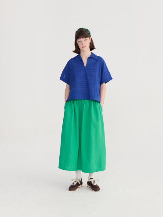 Recycled cotton evasé skirt