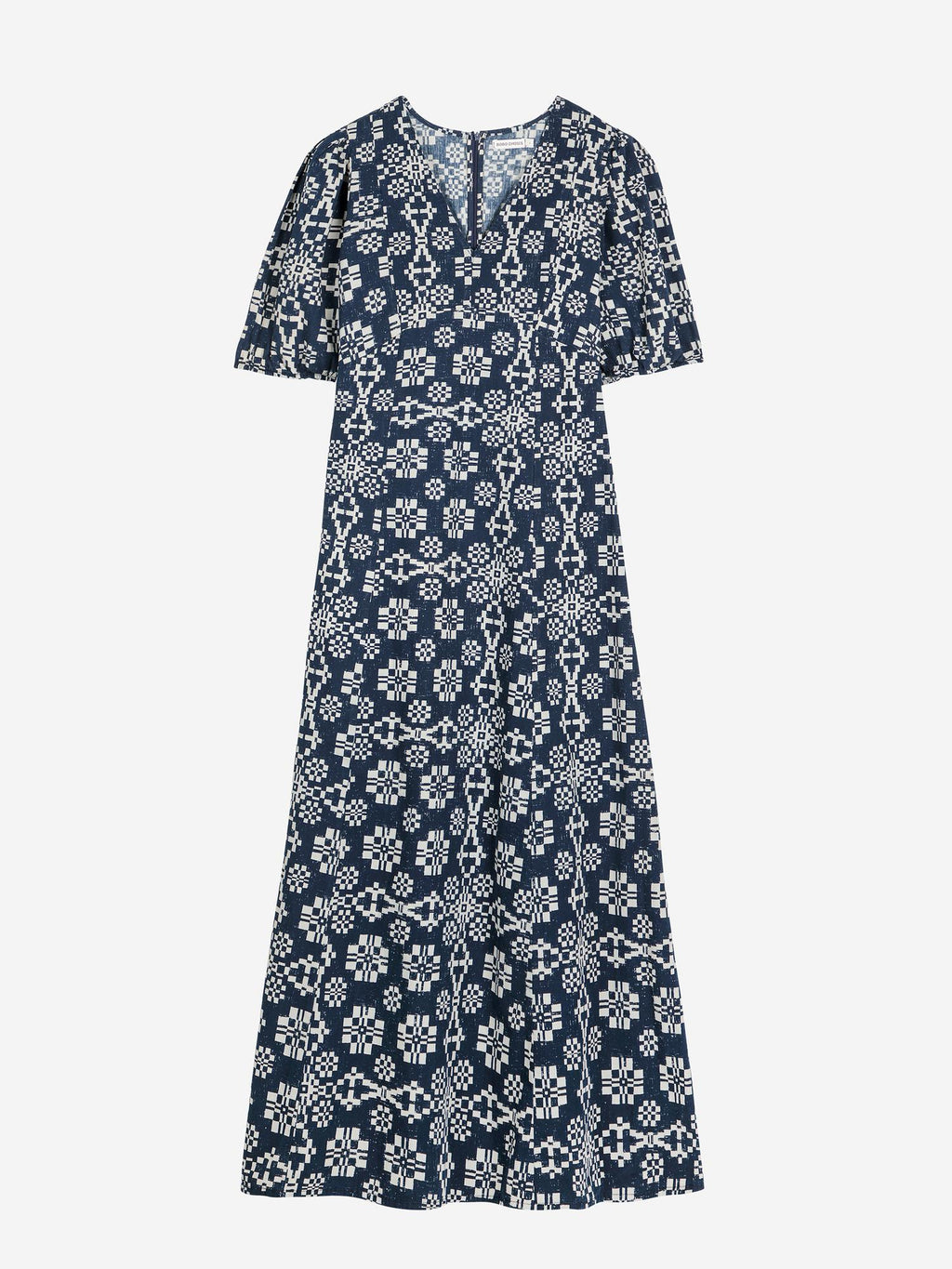 Kaleidoscope pattern evase v-neck dress