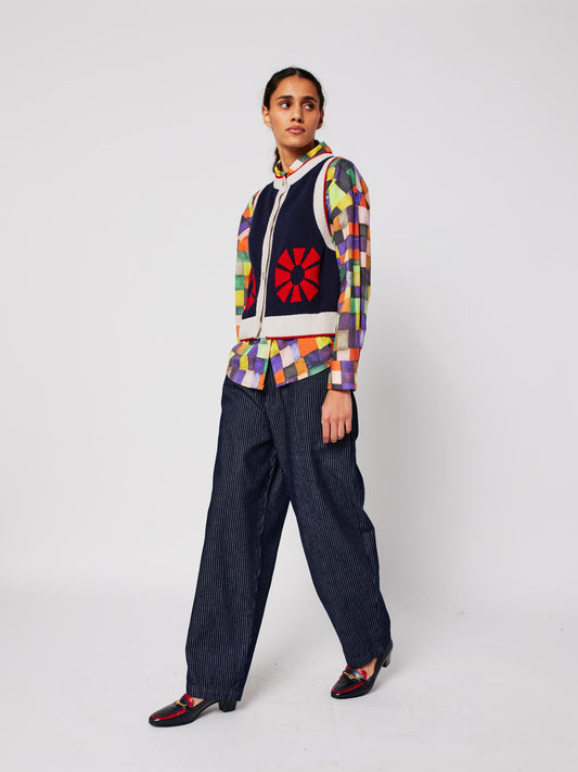 Flower knitted vest