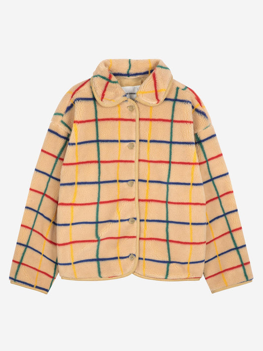Color Striped sheepskin jacket