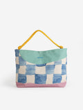 Color block canvas cross-body bag