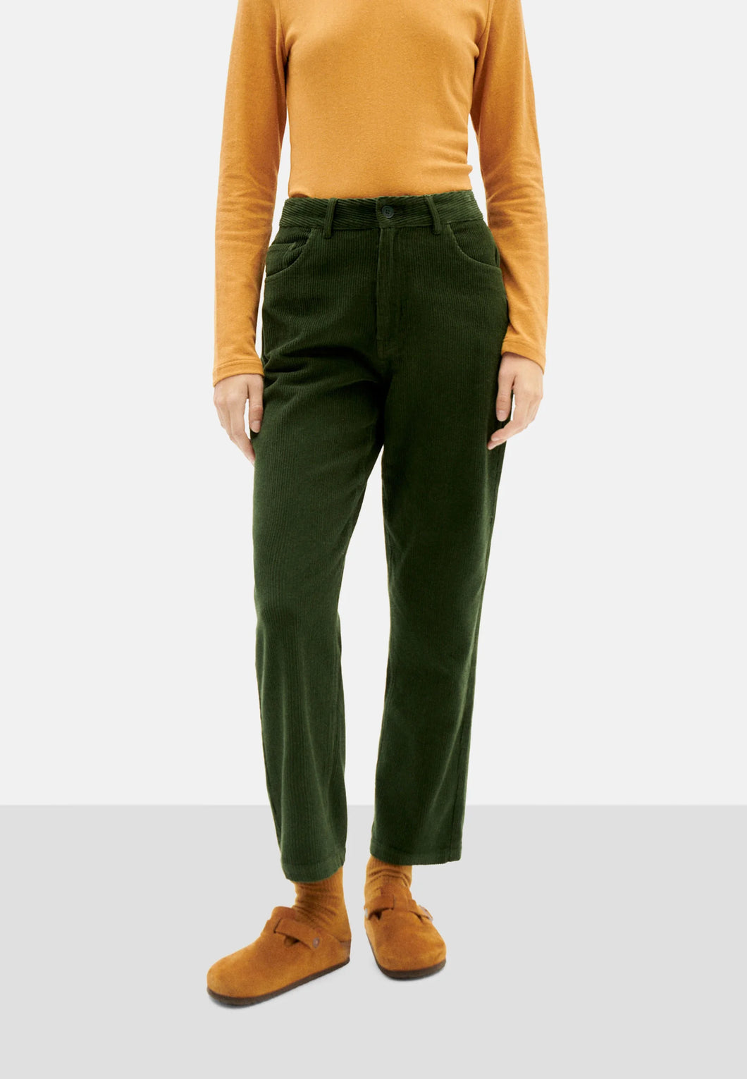 Bottle green corduroy nele pants