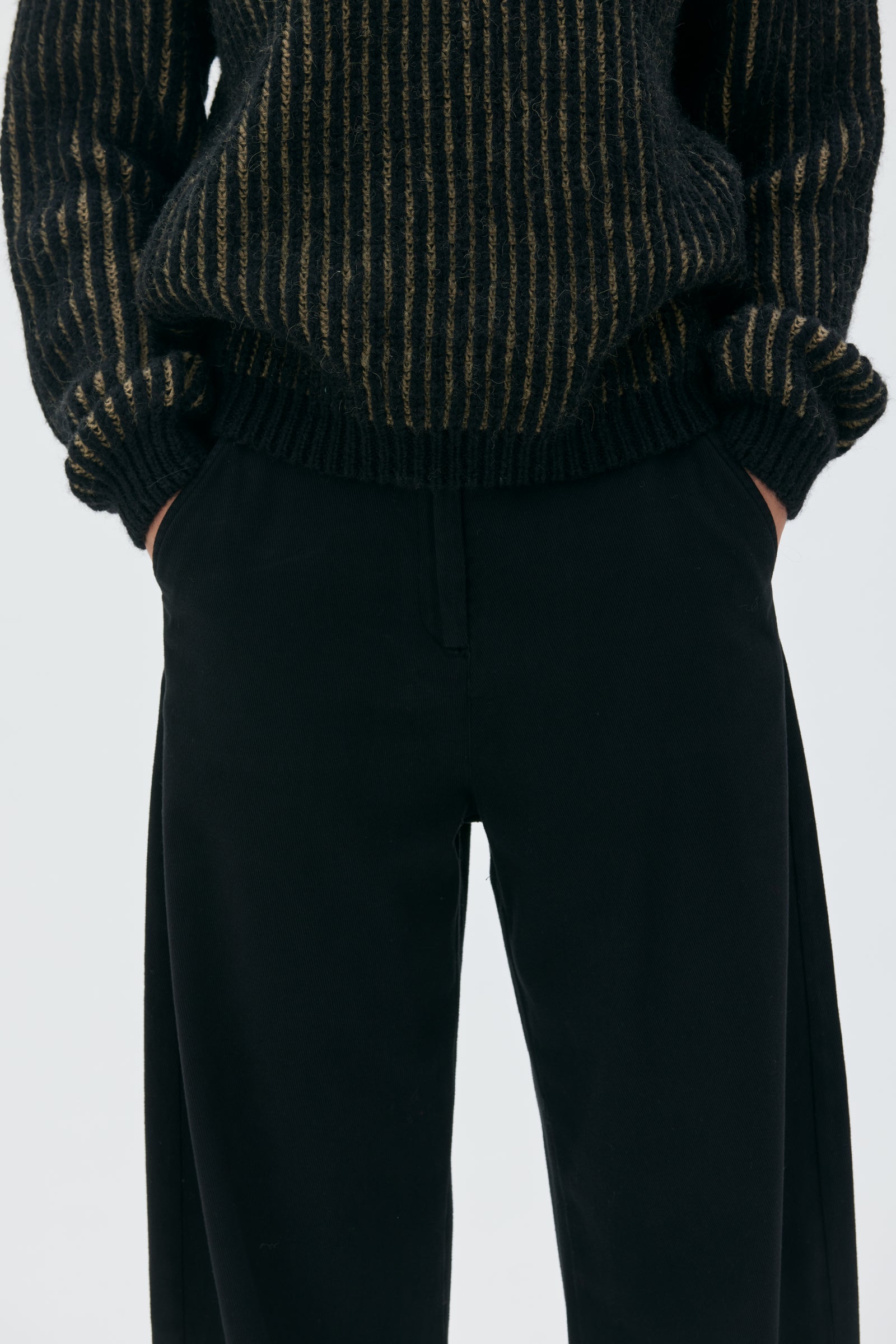 Nona - Curved trousers in cotton cashmere