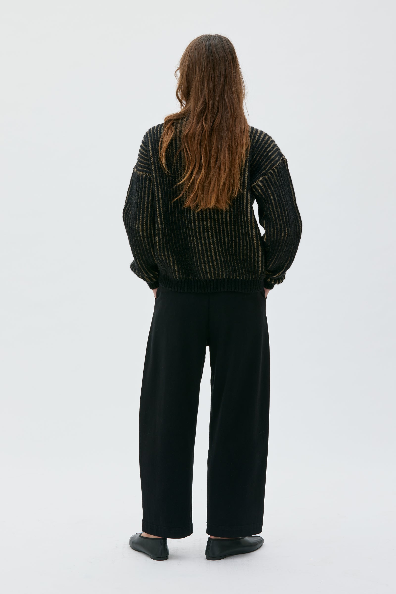 Nona - Curved trousers in cotton cashmere
