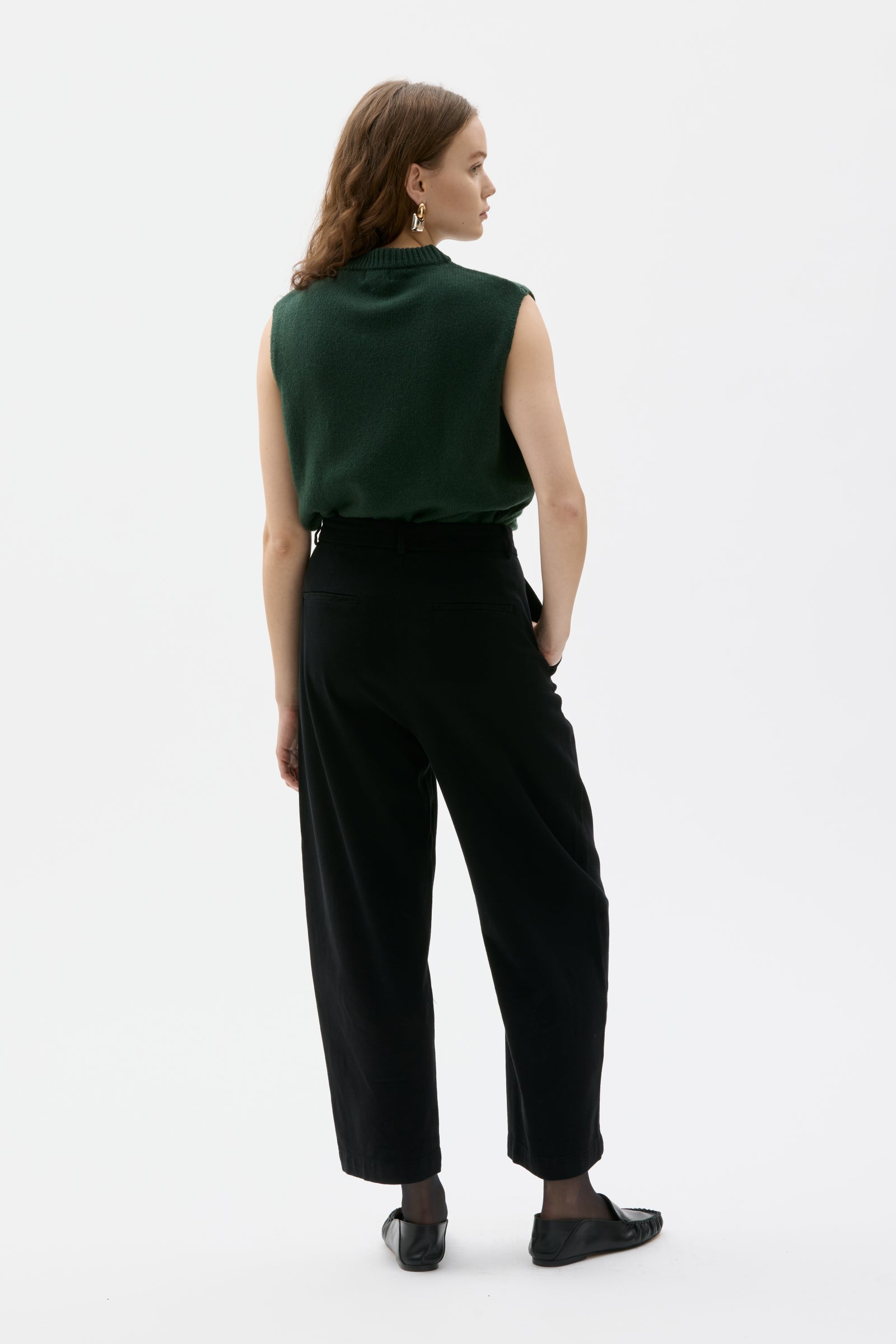 Nona - Curved trousers in cotton cashmere