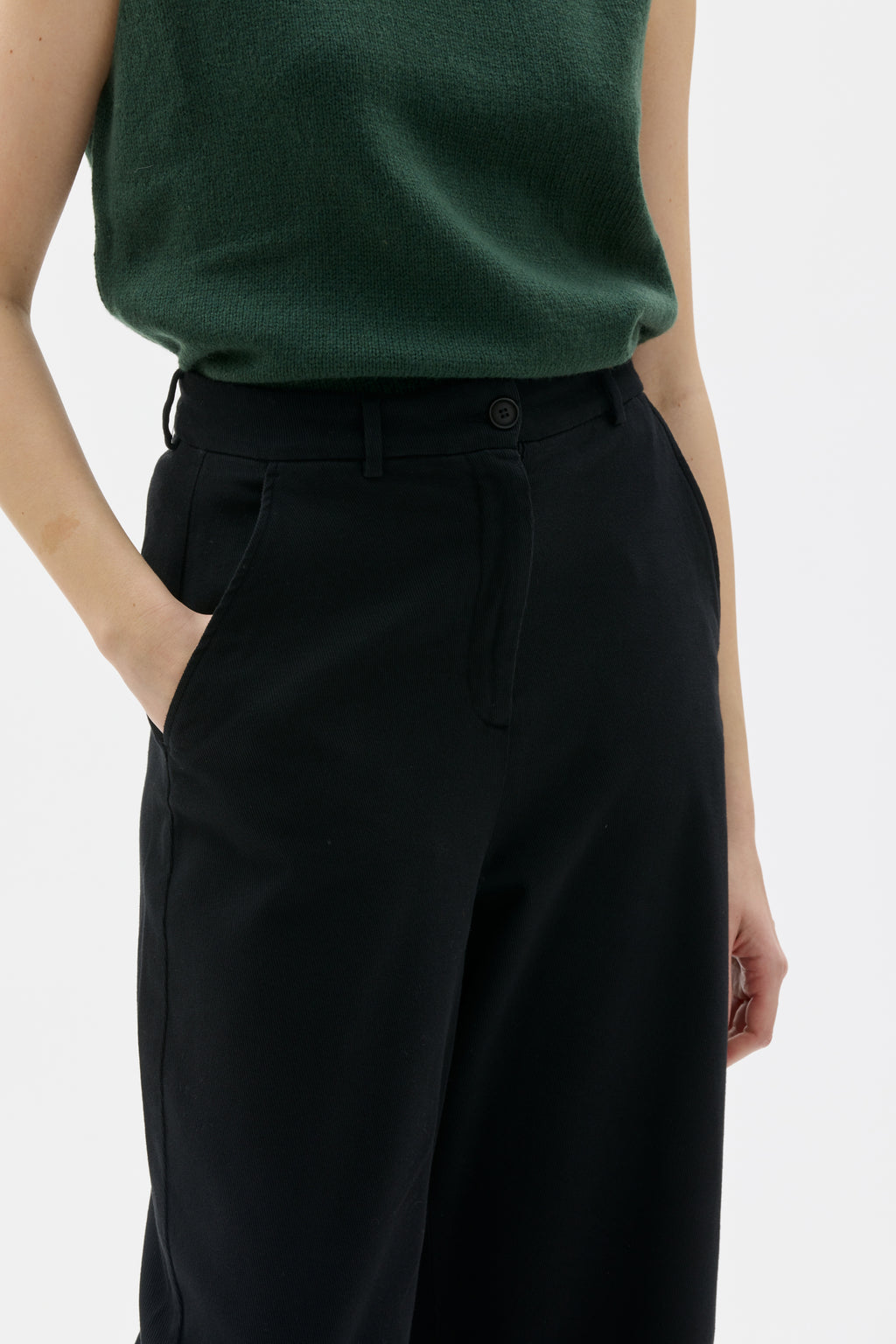 Nona - Curved trousers in cotton cashmere