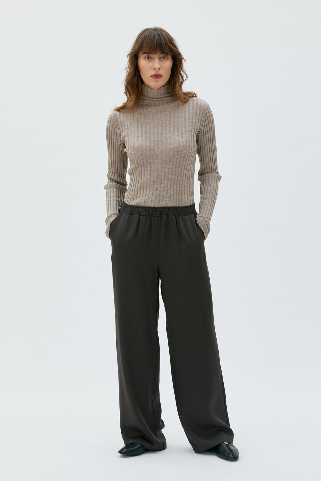 Valli - Long Tencel twill trousers