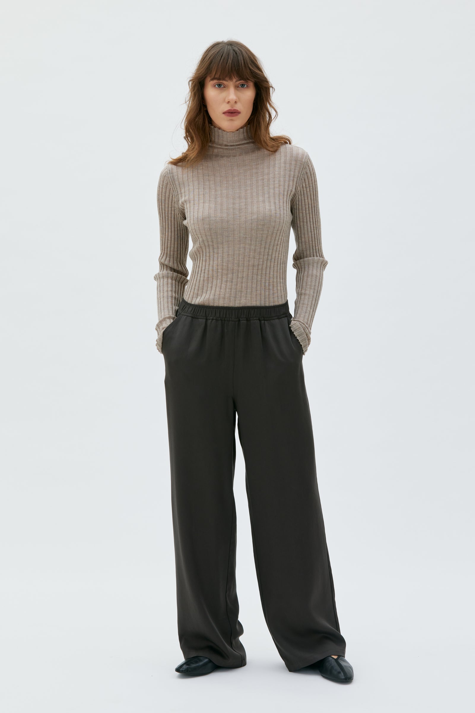 Valli - Long Tencel twill trousers