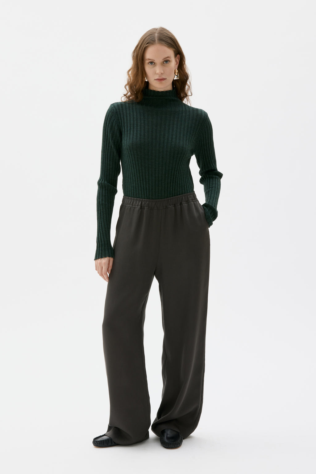 Valli - Long Tencel twill trousers