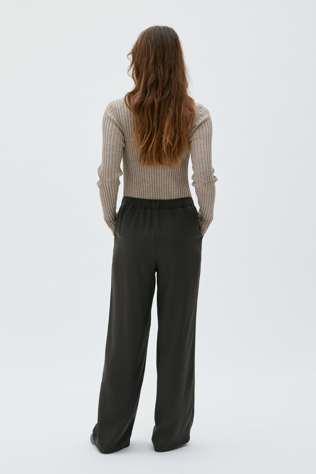Valli - Long Tencel twill trousers