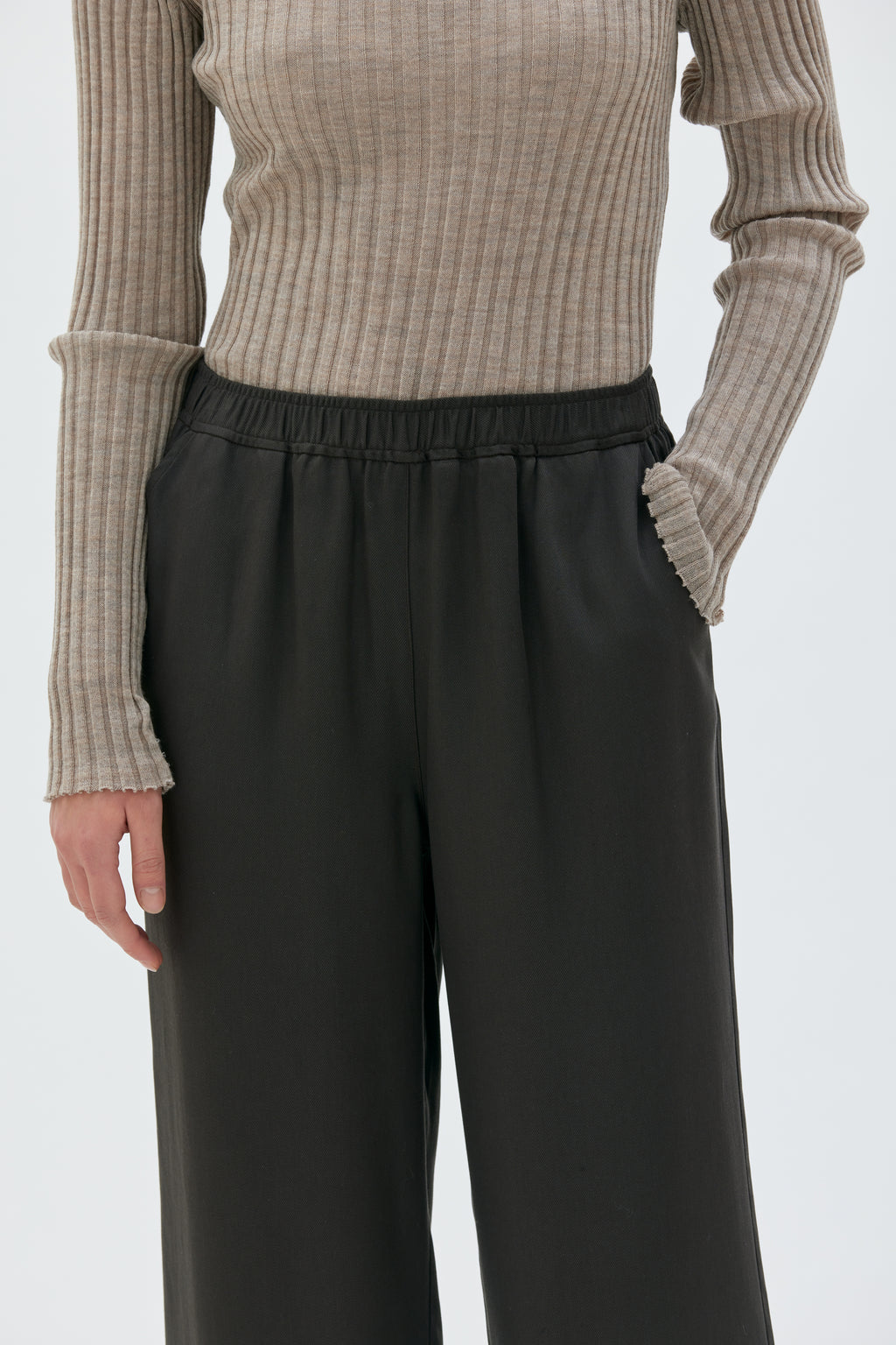 Valli - Long Tencel twill trousers