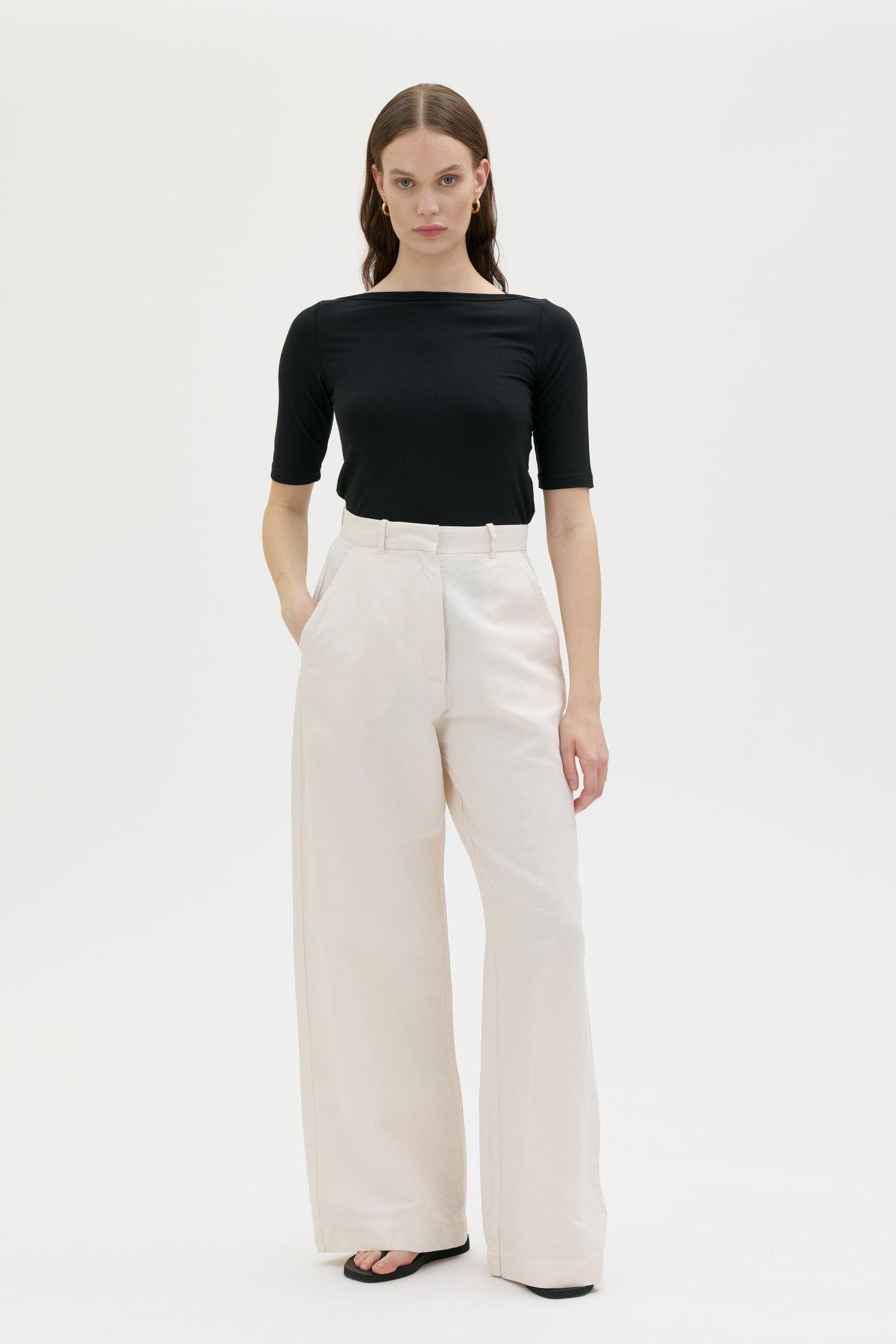 Hana - Organic cotton linen tencel long trousers