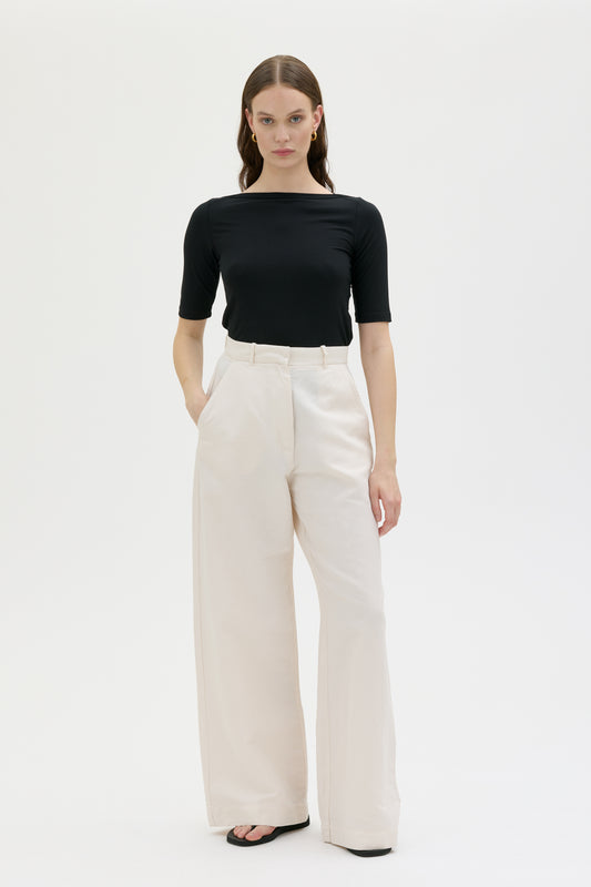 Hana - Organic cotton linen tencel long trousers