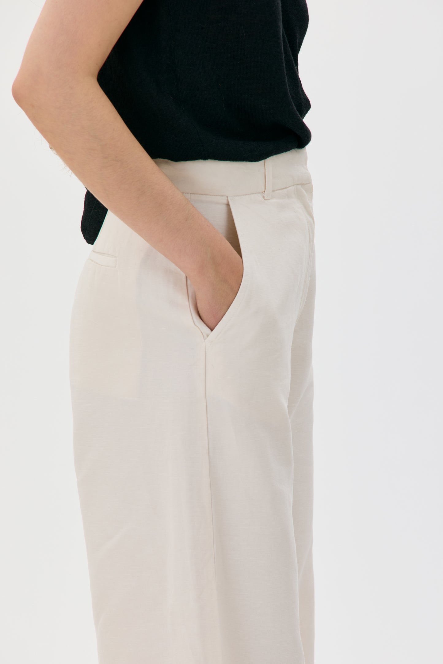 Hana - Organic cotton linen tencel long trousers
