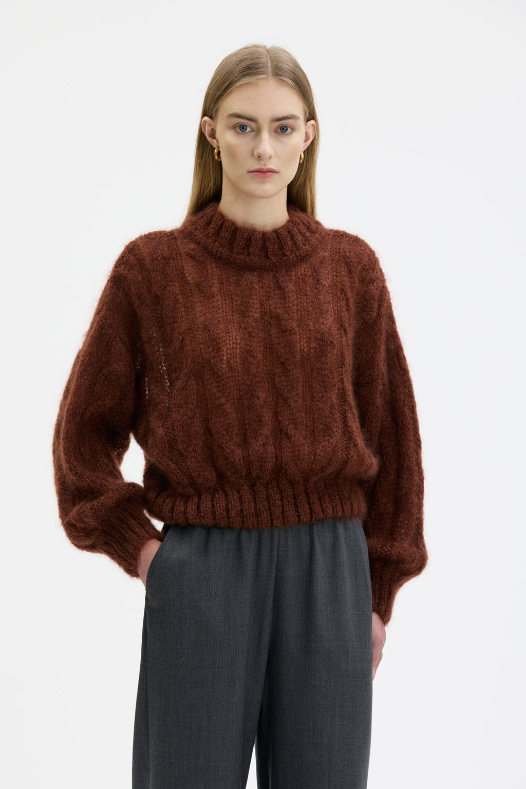 Lyne - Mohair silk cable sweater