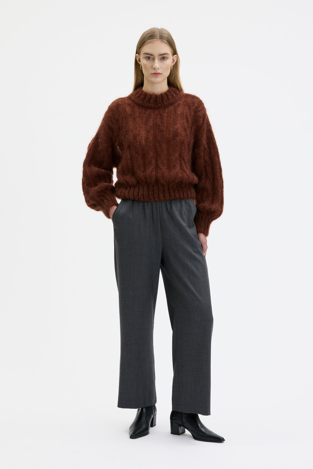 Lyne - Mohair silk cable sweater