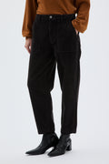 Ruth - Barrel leg cord trousers - morel brown