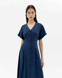 Navy hemp laura dress