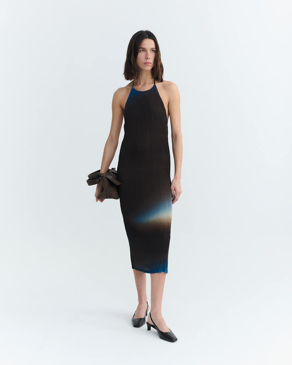 Glass pleated miriam dress