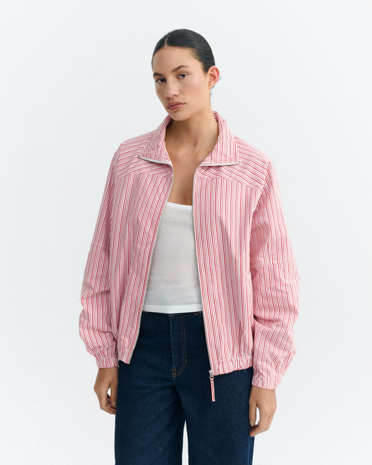 Red colliure stripes monica jacket