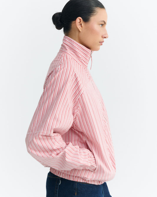 Red colliure stripes monica jacket