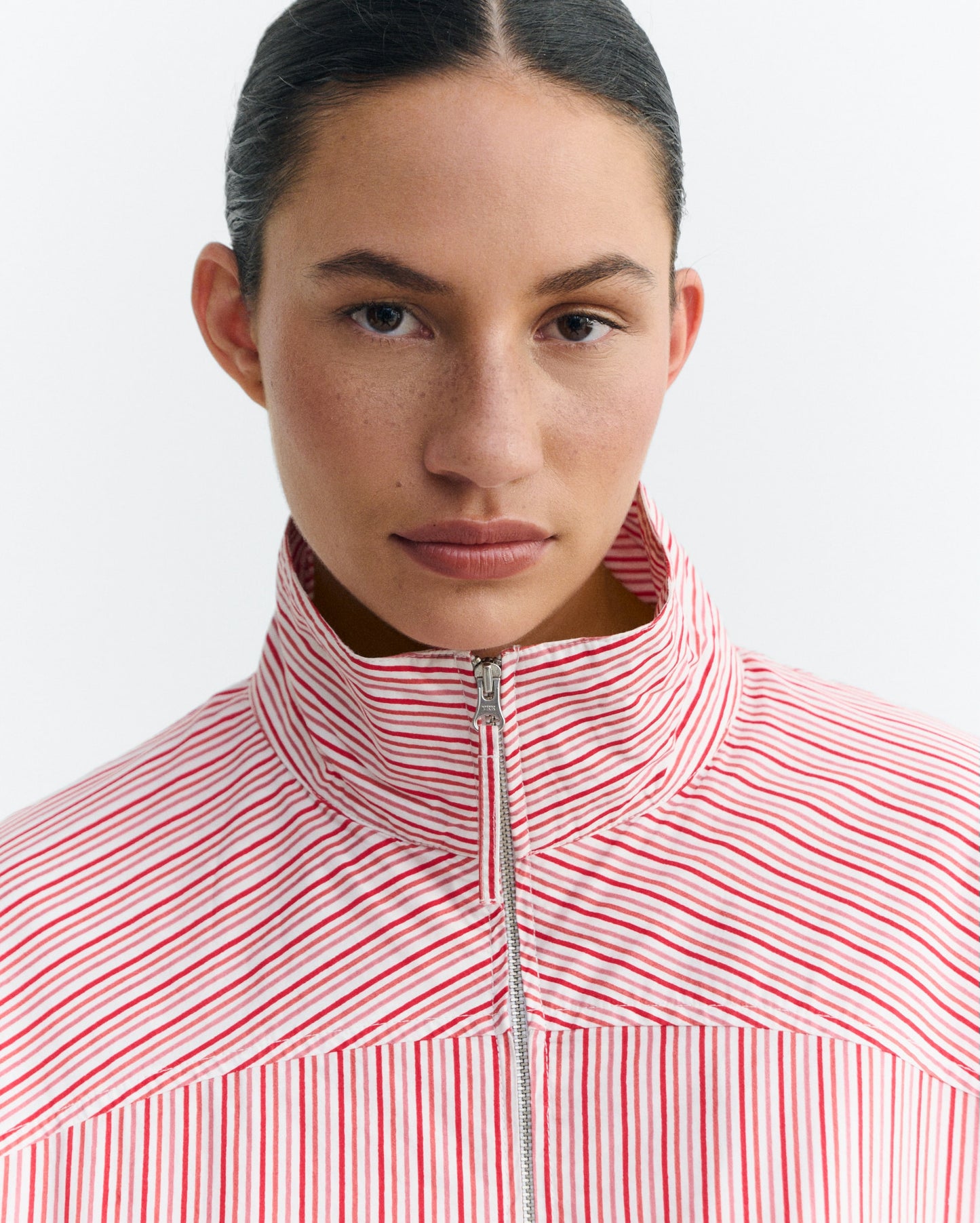 Red colliure stripes monica jacket
