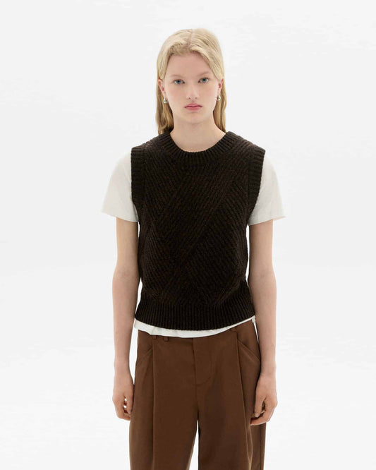 Brown kaia knitted vest