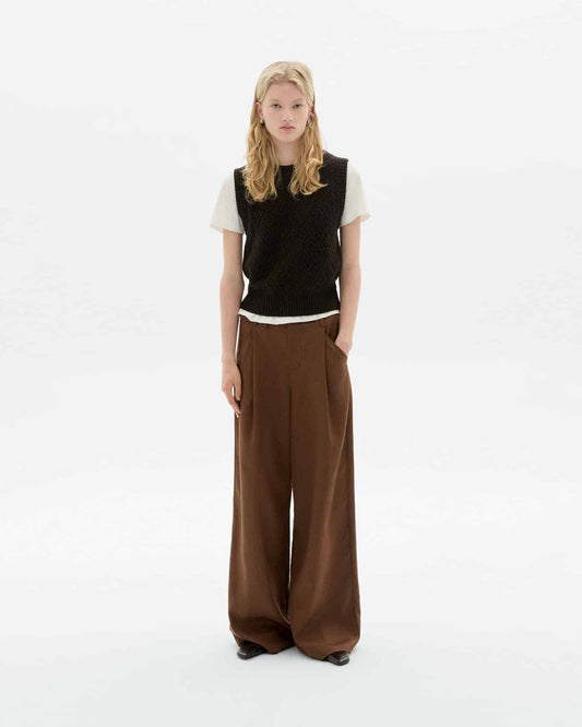 Brown kaia knitted vest