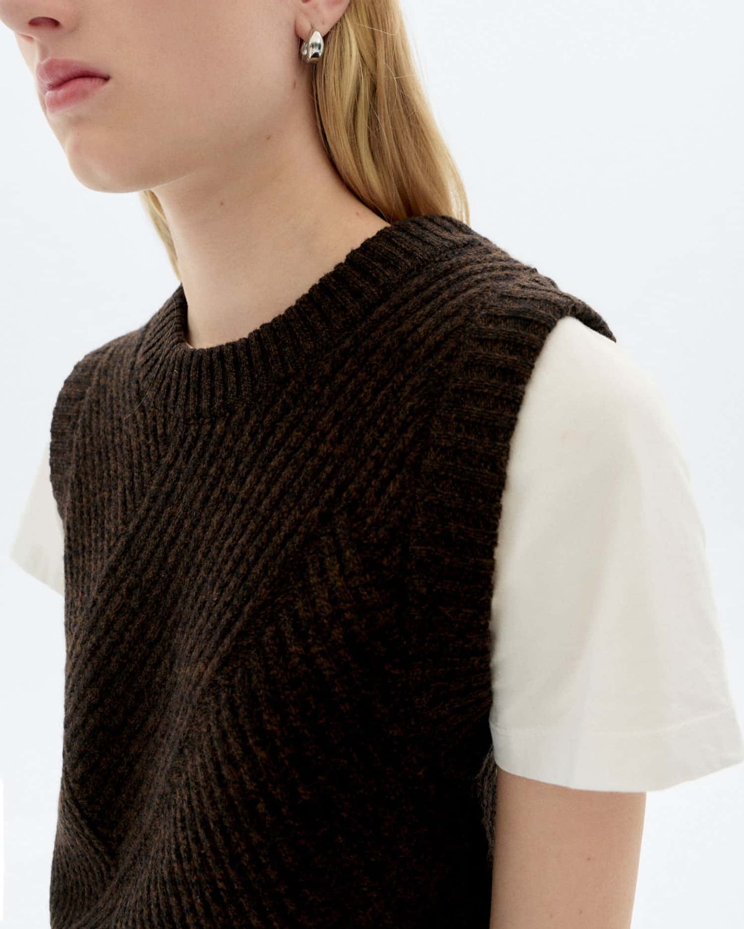 Brown kaia knitted vest