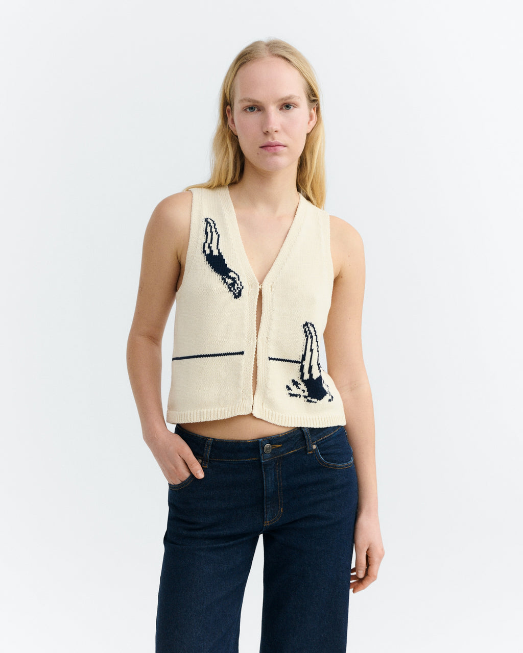 Swimmers ecru Robbie knitted vest