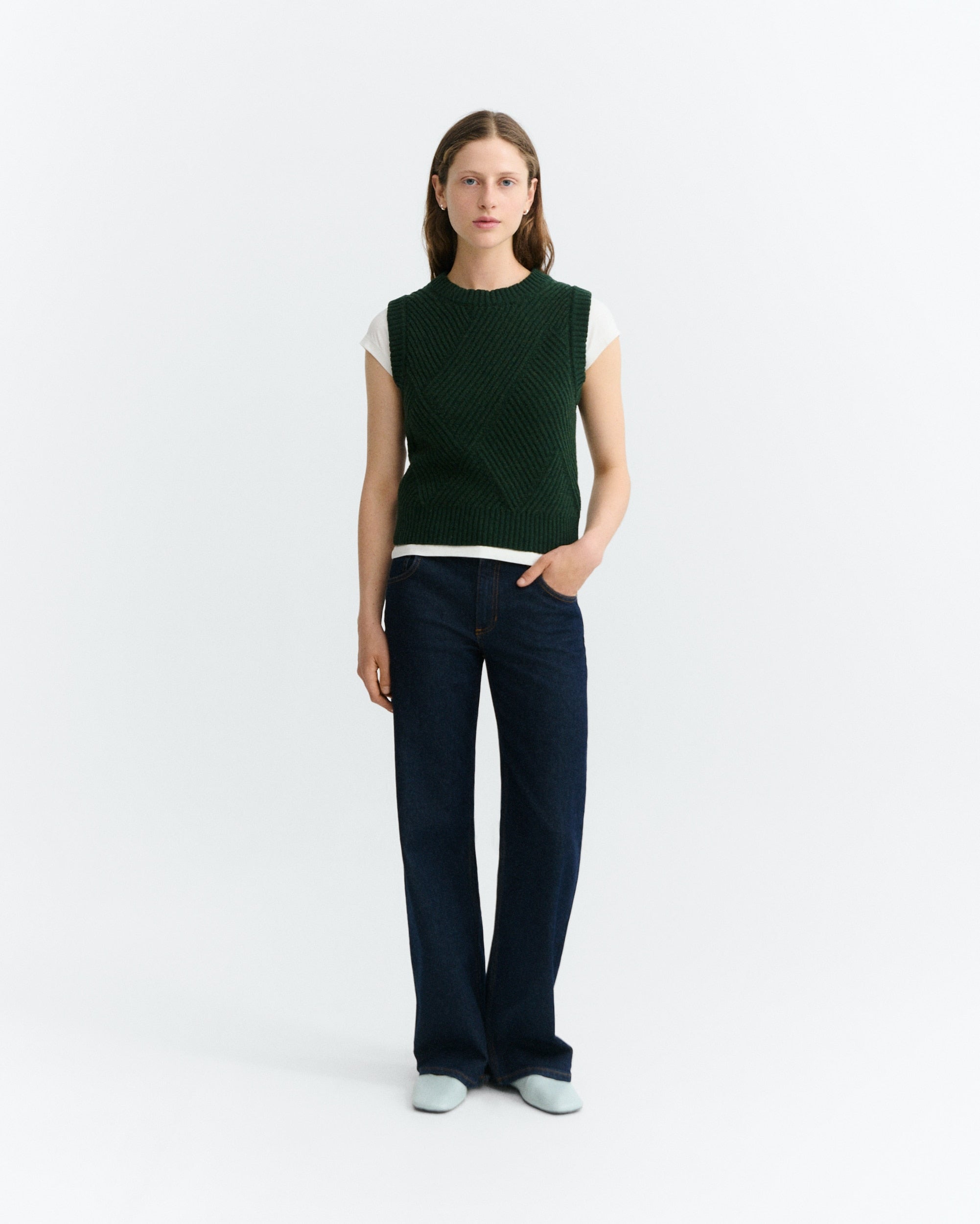Green kaia knitted vest