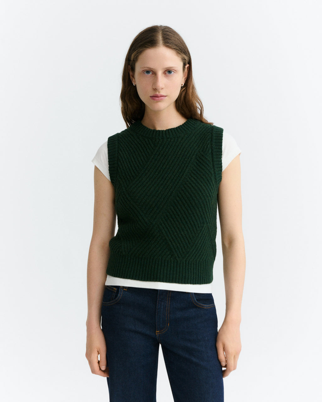 Green kaia knitted vest