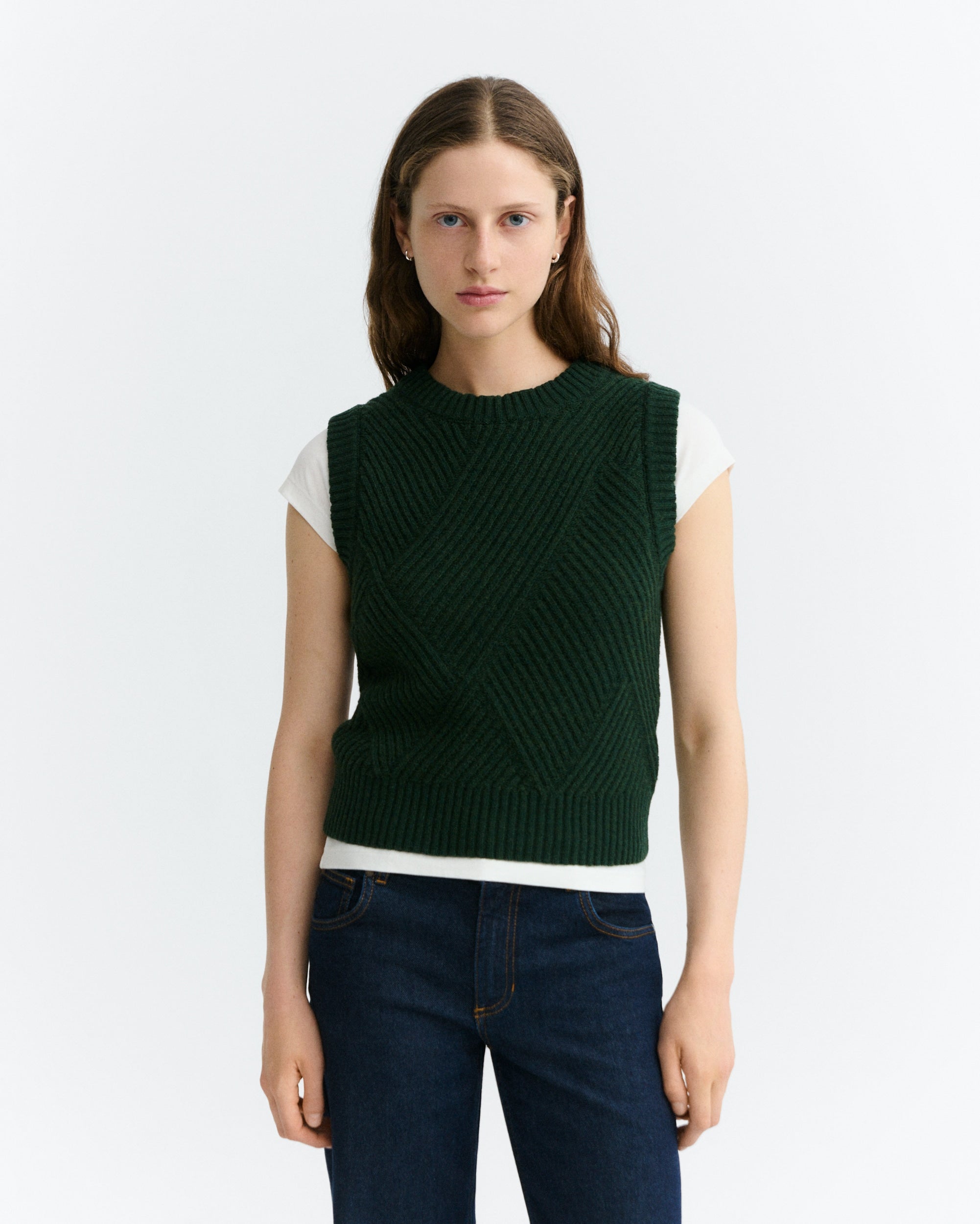 Green kaia knitted vest