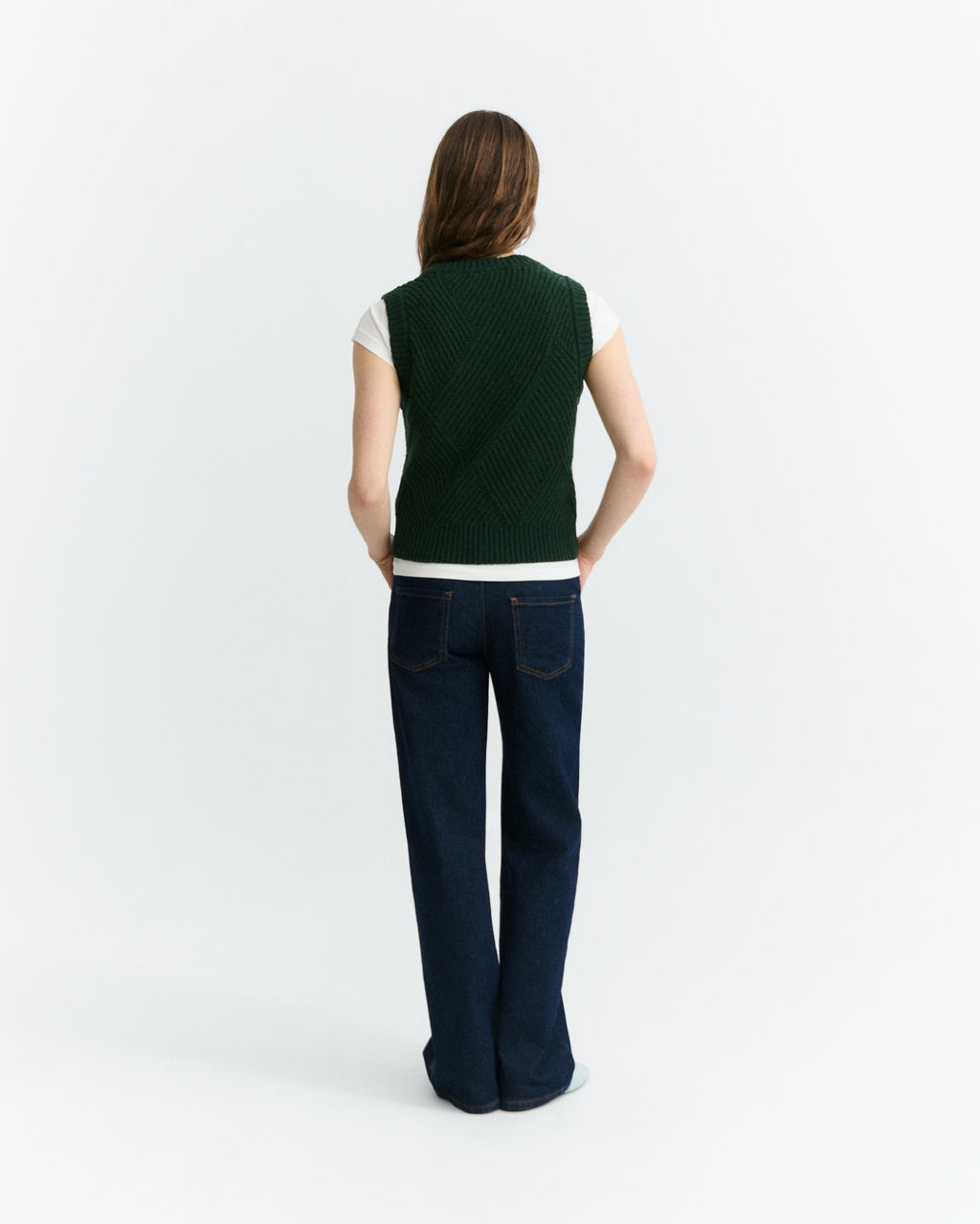 Green kaia knitted vest