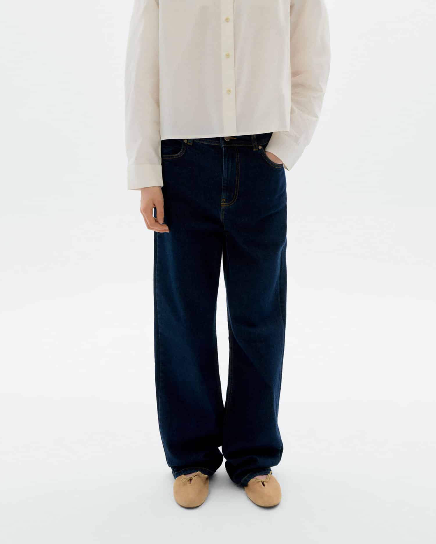 Dark clean denim theresa pants