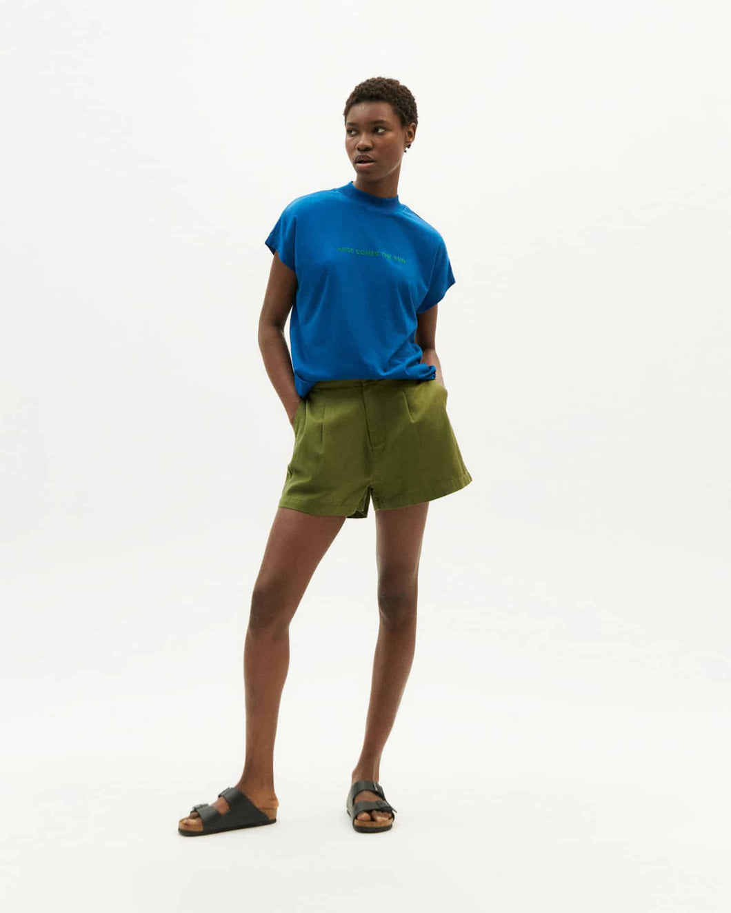 Forest green hemp narciso shorts