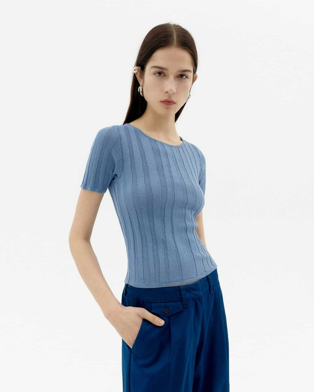 Light cobalt suki top