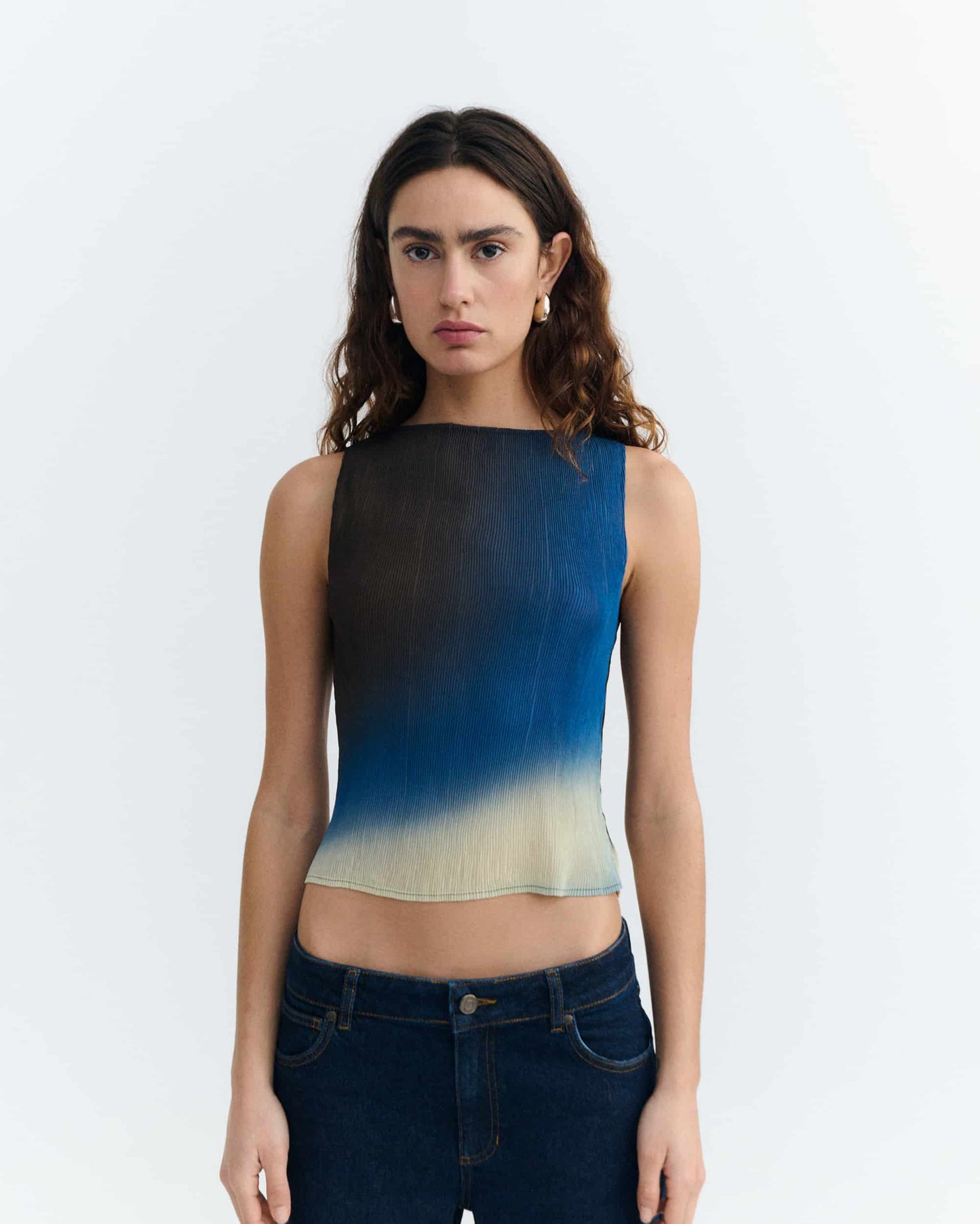 Glass Pleated Dora Top