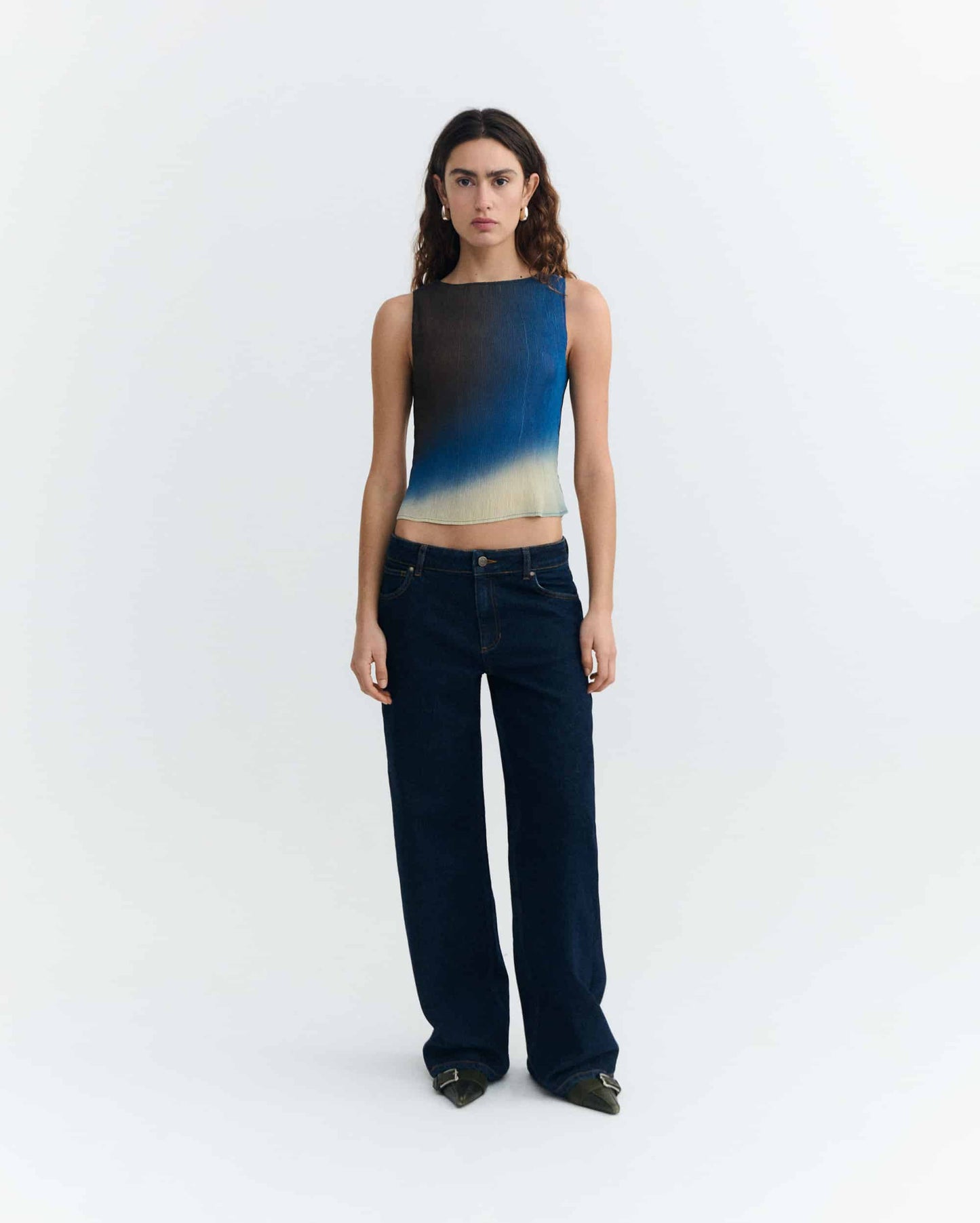 Glass Pleated Dora Top