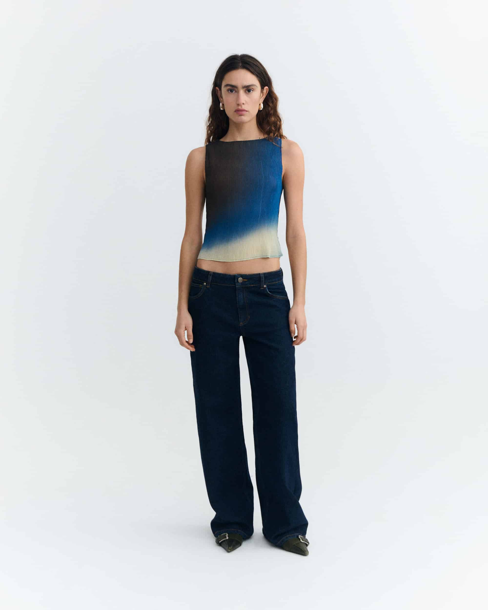 Glass Pleated Dora Top